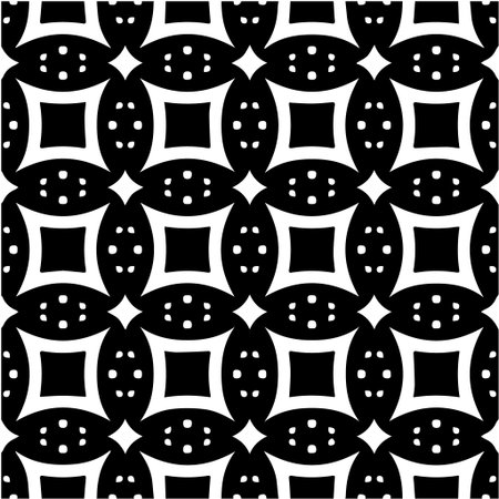 Geometric vector pattern with Black and white colors. Seamless abstract ornament for wallpapers and backgrounds.のイラスト素材