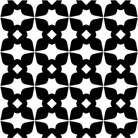 Geometric vector pattern with Black and white colors. Seamless abstract ornament for wallpapers and backgrounds.のイラスト素材