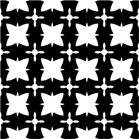 Geometric vector pattern with Black and white colors. Seamless abstract ornament for wallpapers and backgrounds.のイラスト素材