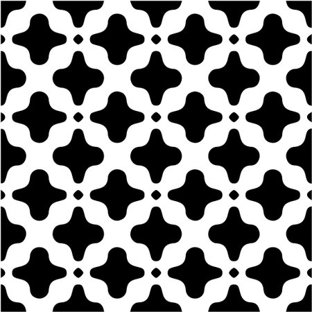 Geometric vector pattern with Black and white colors. Seamless abstract ornament for wallpapers and backgrounds.のイラスト素材