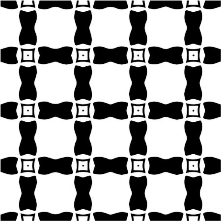 Geometric vector pattern with Black and white colors. Seamless abstract ornament for wallpapers and backgrounds.のイラスト素材