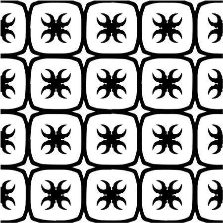 Geometric vector pattern with Black and white colors. Seamless abstract ornament for wallpapers and backgrounds.のイラスト素材