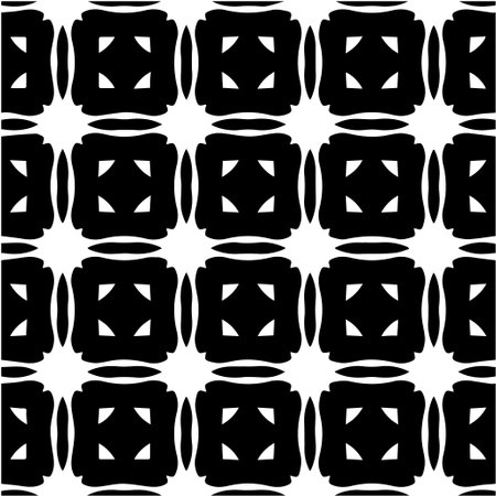 Geometric vector pattern with Black and white colors. Seamless abstract ornament for wallpapers and backgrounds.のイラスト素材