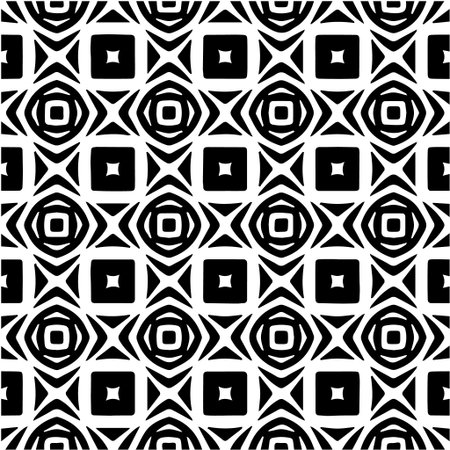 Geometric vector pattern with Black and white colors. Seamless abstract ornament for wallpapers and backgrounds.のイラスト素材