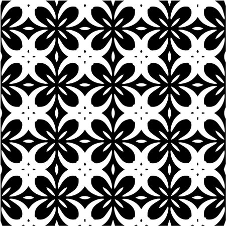 Geometric vector pattern with Black and white colors. Seamless abstract ornament for wallpapers and backgrounds.のイラスト素材