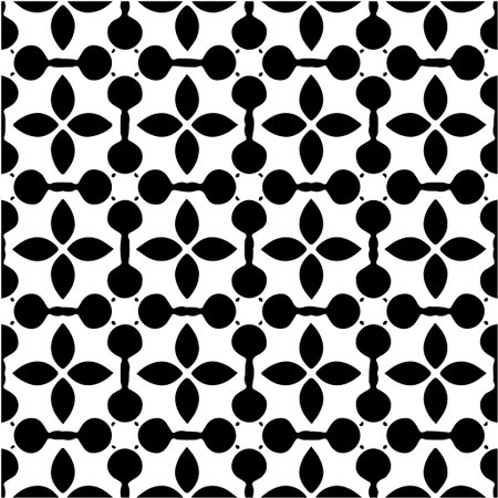 Geometric vector pattern with Black and white colors. Seamless abstract ornament for wallpapers and backgrounds.のイラスト素材