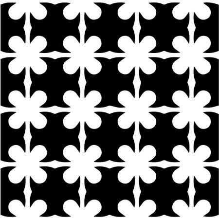 Geometric vector pattern with Black and white colors. Seamless abstract ornament for wallpapers and backgrounds.のイラスト素材