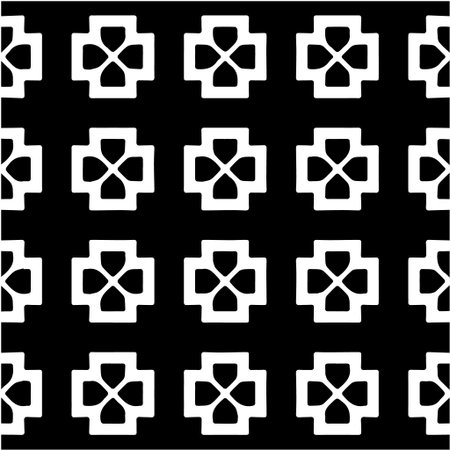 Geometric vector pattern with Black and white colors. Seamless abstract ornament for wallpapers and backgrounds.のイラスト素材