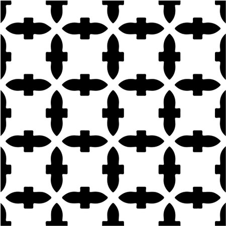 Geometric vector pattern with Black and white colors. Seamless abstract ornament for wallpapers and backgrounds.のイラスト素材
