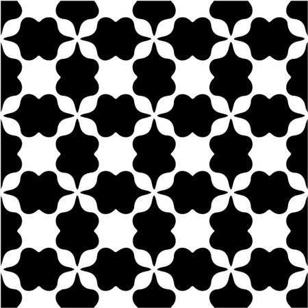 Geometric vector pattern with Black and white colors. Seamless abstract ornament for wallpapers and backgrounds.のイラスト素材
