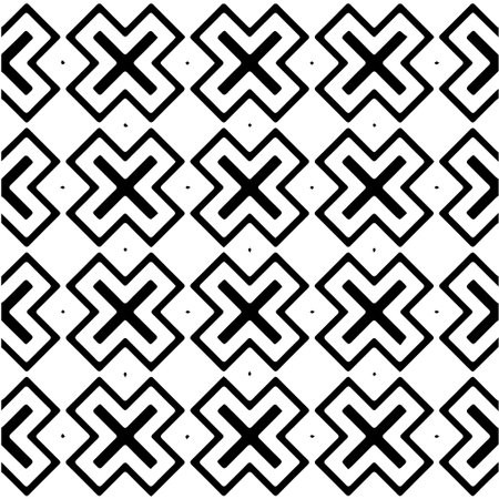 Geometric vector pattern with Black and white colors. Seamless abstract ornament for wallpapers and backgrounds.のイラスト素材