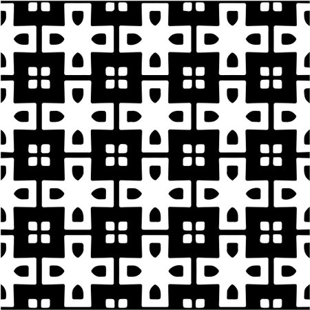 Geometric vector pattern with Black and white colors. Seamless abstract ornament for wallpapers and backgrounds.のイラスト素材