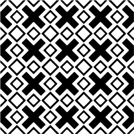 Geometric vector pattern with Black and white colors. Seamless abstract ornament for wallpapers and backgrounds.のイラスト素材