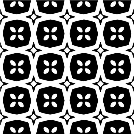 Geometric vector pattern with Black and white colors. Seamless abstract ornament for wallpapers and backgrounds.のイラスト素材
