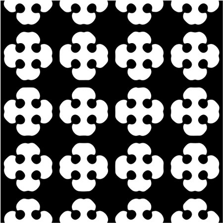 Geometric vector pattern with Black and white colors. Seamless abstract ornament for wallpapers and backgrounds.のイラスト素材