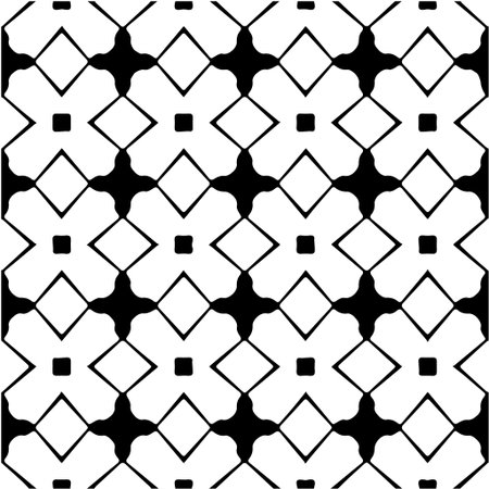Geometric vector pattern with Black and white colors. Seamless abstract ornament for wallpapers and backgrounds.のイラスト素材