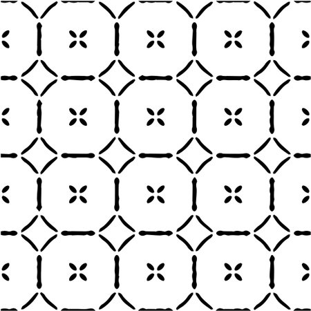 Geometric vector pattern with Black and white colors. Seamless abstract ornament for wallpapers and backgrounds.のイラスト素材