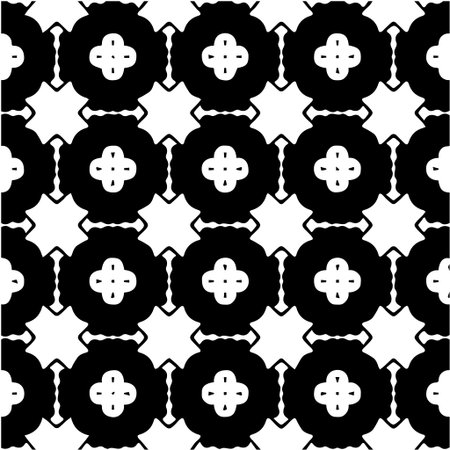 Geometric vector pattern with Black and white colors. Seamless abstract ornament for wallpapers and...