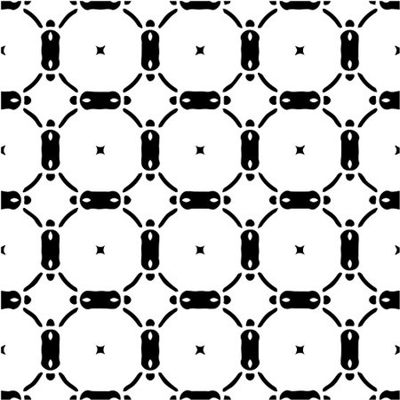 Geometric vector pattern with Black and white colors. Seamless abstract ornament for wallpapers and backgrounds.のイラスト素材