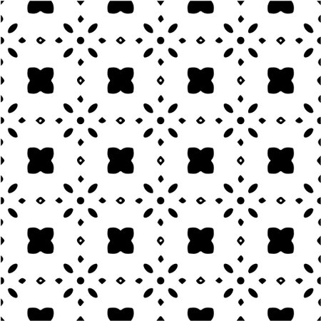 Geometric vector pattern with Black and white colors. Seamless abstract ornament for wallpapers and backgrounds.のイラスト素材
