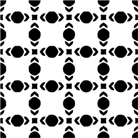 Geometric vector pattern with Black and white colors. Seamless abstract ornament for wallpapers and backgrounds.のイラスト素材