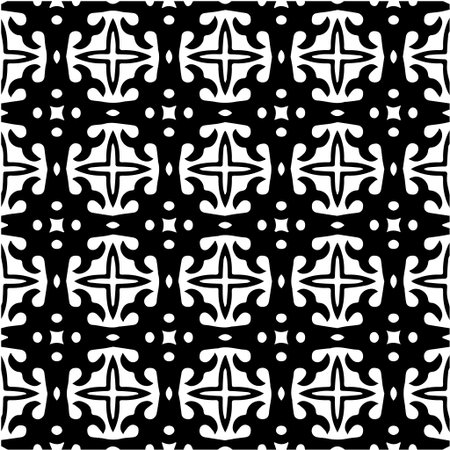 Geometric vector pattern with Black and white colors. Seamless abstract ornament for wallpapers and backgrounds.のイラスト素材
