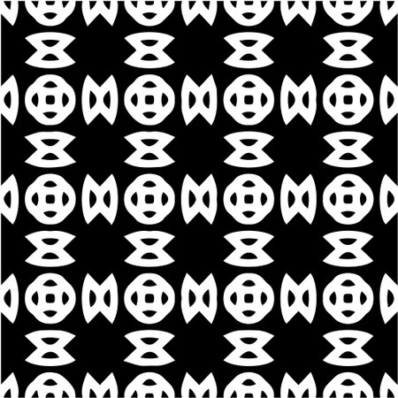 Geometric vector pattern with Black and white colors. Seamless abstract ornament for wallpapers and backgrounds.のイラスト素材