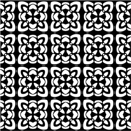 Geometric vector pattern with Black and white colors. Seamless abstract ornament for wallpapers and backgrounds.のイラスト素材