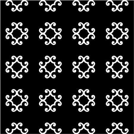 Geometric vector pattern with Black and white colors. Seamless abstract ornament for wallpapers and backgrounds.のイラスト素材