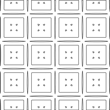 Geometric vector pattern with Black and white colors. abstract ornament for wallpapers and backgrounds.のイラスト素材