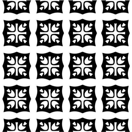 Geometric vector pattern with Black and white colors. Seamless abstract ornament for wallpapers and backgrounds.のイラスト素材