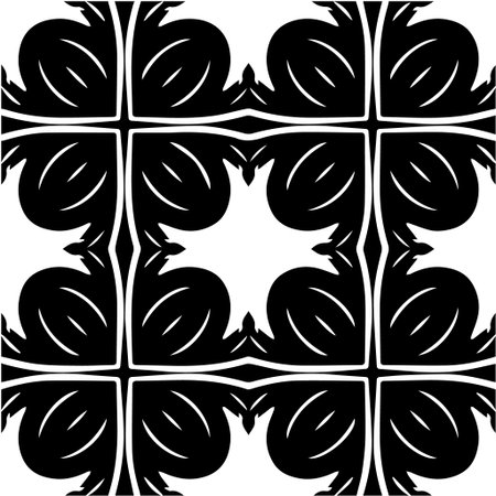 Geometric vector pattern with Black and white colors. Seamless abstract ornament for wallpapers and backgrounds.のイラスト素材