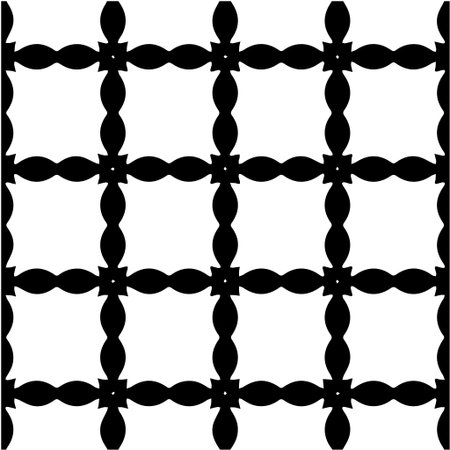 Geometric vector pattern with Black and white colors. Seamless abstract ornament for wallpapers and backgrounds.のイラスト素材