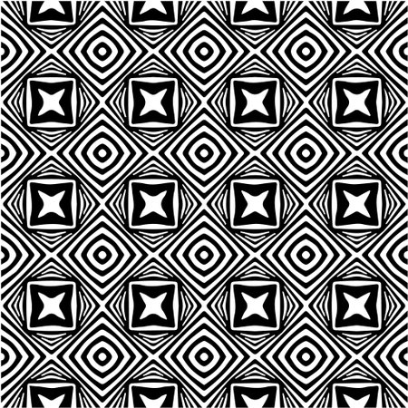 Geometric vector pattern with Black and white colors. Seamless abstract ornament for wallpapers and backgrounds.のイラスト素材