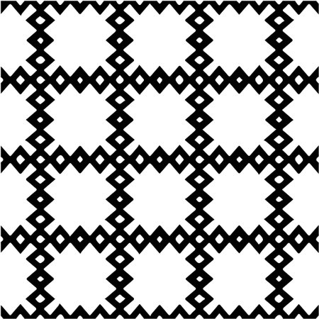 Geometric vector pattern with Black and white colors. Seamless abstract ornament for wallpapers and backgrounds.のイラスト素材