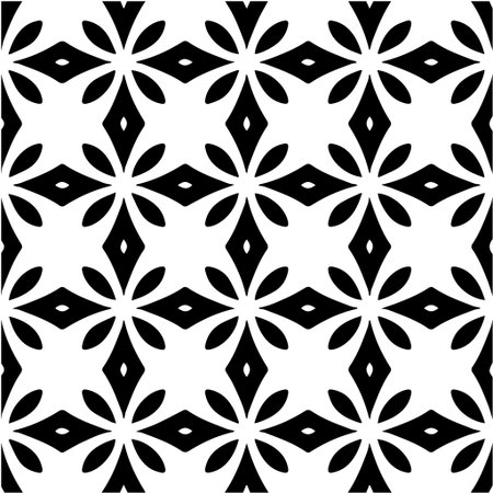Geometric vector pattern with Black and white colors. Seamless abstract ornament for wallpapers and backgrounds.のイラスト素材