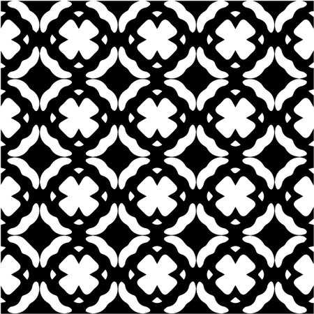 Geometric vector pattern with Black and white colors. Seamless abstract ornament for wallpapers and backgrounds.のイラスト素材