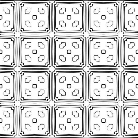 Geometric vector pattern with Black and white colors. abstract ornament for wallpapers and background.のイラスト素材