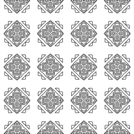 Geometric vector pattern with Black and white colors. abstract ornament for wallpapers and background.のイラスト素材