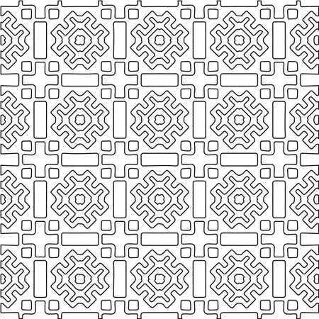 Geometric vector pattern with Black and white colors. abstract ornament for wallpapers and background.のイラスト素材