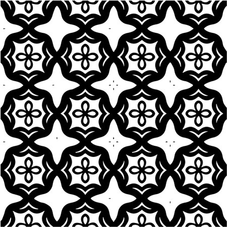 Geometric vector pattern with Black and white colors. Seamless abstract ornament for wallpapers and backgrounds.のイラスト素材