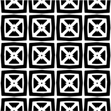 Geometric vector pattern with Black and white colors. Seamless abstract ornament for wallpapers and backgrounds.のイラスト素材