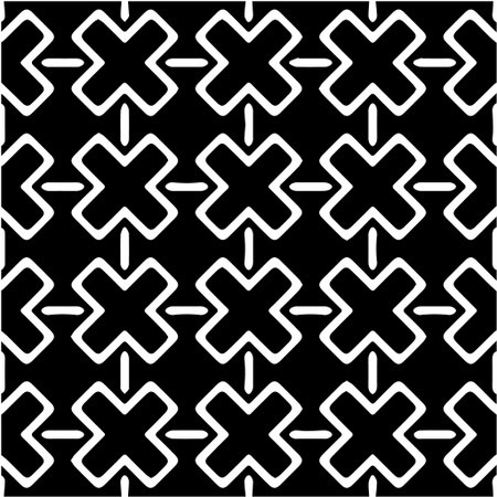 Geometric vector pattern with Black and white colors. Seamless abstract ornament for wallpapers and backgrounds.のイラスト素材