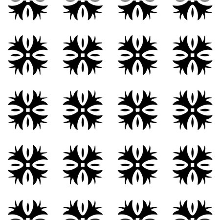 Geometric vector pattern with Black and white colors. Seamless abstract ornament for wallpapers and backgrounds.のイラスト素材