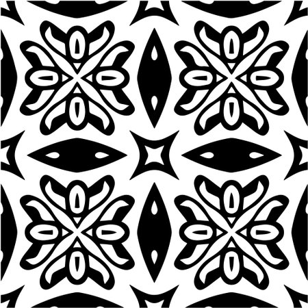 Geometric vector pattern with triangular elements. abstract picture for wallpapers and backgrounds. Black and white ornament.のイラスト素材