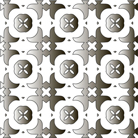 Pattern with black and white gradient. Abstract metallic backgroundのイラスト素材