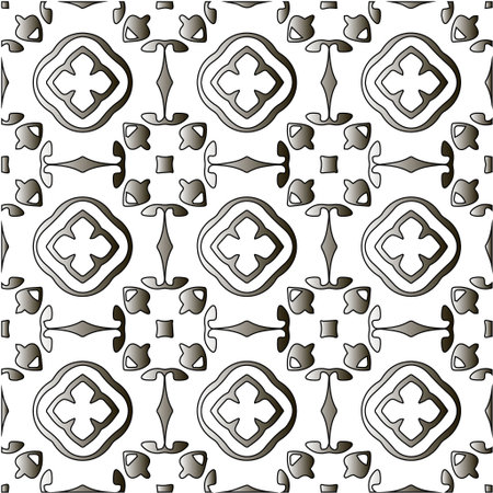 Pattern with black and white gradient. Abstract metallic backgroundのイラスト素材