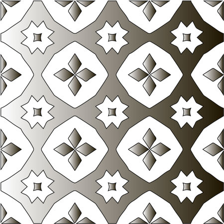 Pattern with black and white gradient. Abstract metallic backgroundのイラスト素材