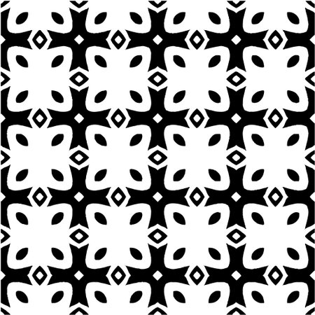 Geometric vector pattern with Black and white colors. abstract ornament for wallpapers and backgrounds.のイラスト素材