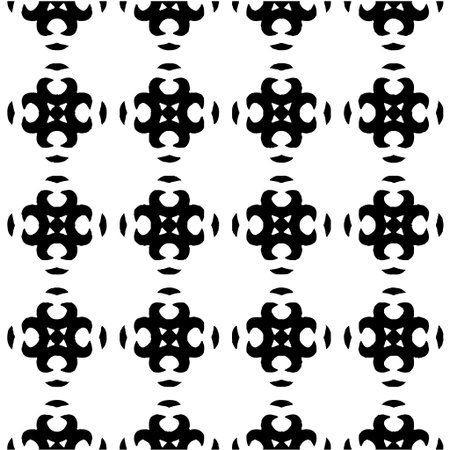 Geometric vector pattern with Black and white colors. abstract ornament for wallpapers and backgrounds.のイラスト素材